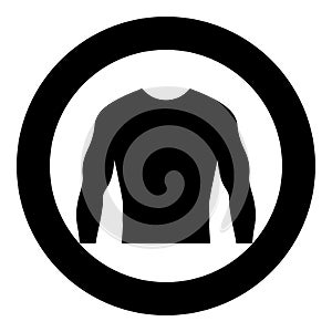 Rashguard Long sleeves top icon in circle round black color vector illustration solid outline style image