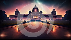 Rashtrapati Bhawan Presidential Palace indian monuments Illustration Generative AI photo