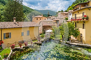 Rasiglia, small village near Foligno, province of Perugia. Umbria, Italy. photo