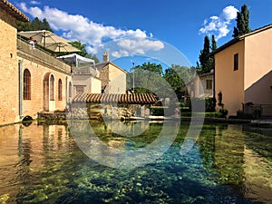 Rasiglia, the village of the water streams, Umbria region, Italy. Nature, tourism and splendour