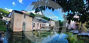 Rasiglia, the village of the water streams, Umbria region, Italy. Nature, tourism and splendour