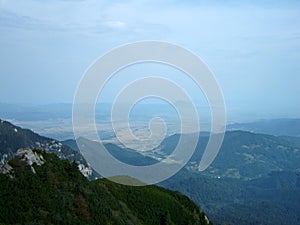 Rasnov city view from Bucsoiu peak 