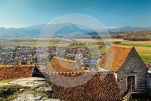 Rasnov city view from the castle, Transylvania, Romania, Europe