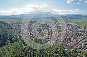 Rasnov city viewed from the fortress