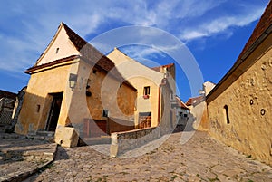 Rasnov fortress, narrow street, Transylvania