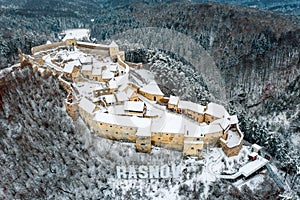 Rasnov peasant fortress in Rasnov city near Bran and Brasov in Transylvania, Romania