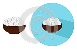 Rasogulla dish ,illustration, vector