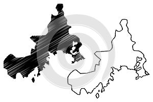 Rason Special City Democratic Peoples Republic of Korea, DPRK, DPR Korea, Provinces of North Korea map vector illustration, photo