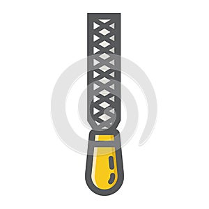 Rasp filled outline icon, build and repair, file photo