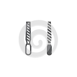 Rasp line and glyph icon, tool and repair, file tool sign, vector graphics, a linear pattern on a white background.
