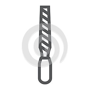 Rasp line icon, tool and repair, file tool sign, vector graphics, a linear pattern on a white background.
