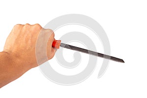 rasp tool isolated on white background hand