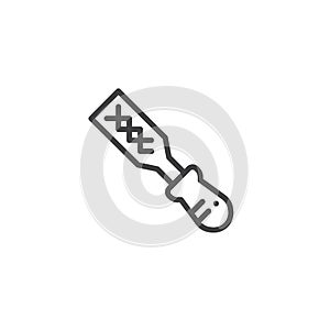 Rasp work tool line icon photo