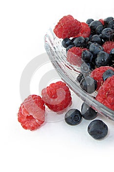 Raspberries and bilberries