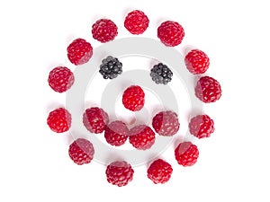 Raspberries and blackberries