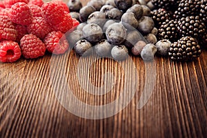 Raspberries and blackberry