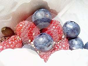 Raspberries & Blueberries & Greek Yogart III photo