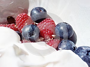 Raspberries & Blueberries & Greek Yogart IV photo
