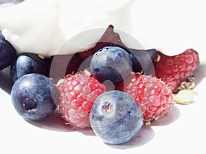 Raspberries & Blueberries & Greek Yogart VI photo