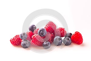 Raspberries and Blueberries photo