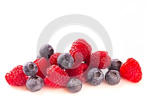 Raspberries and Blueberries photo