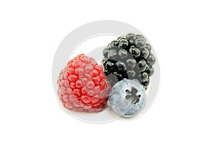 Raspberries, blueberry and blackberry