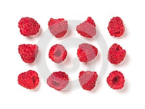 Raspberries pattern isolated, creative layout