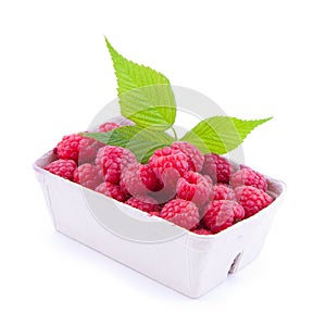 Raspberries in a punnet
