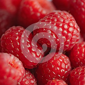 Raspberry background square composition red soft and juicy