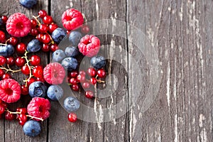 Raspberry, blueberry, currant organic food healthy eating