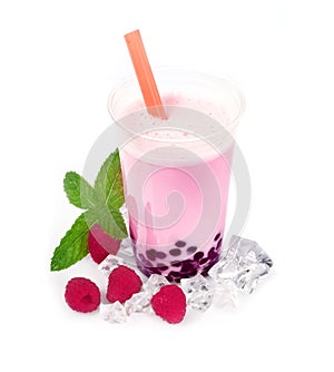 Raspberry Boba Bubble Tea