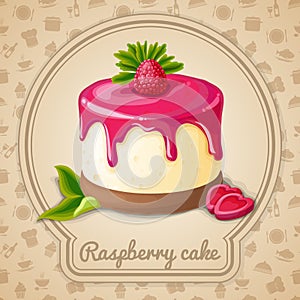 Raspberry cake emblem