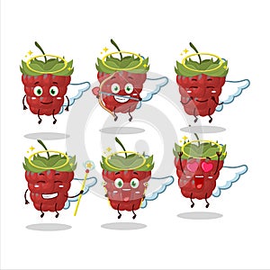 Raspberry cartoon designs as a cute angel character
