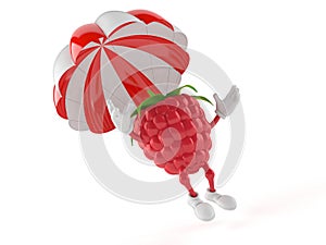 Raspberry character with parachute