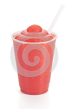 Raspberry or Cherry Smoothie with Straw