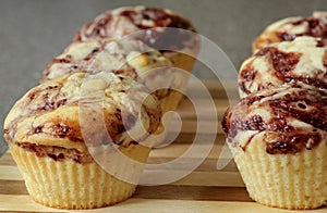 Raspberry chocolate muffin