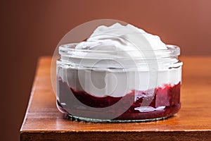 Raspberry compote and plain greek yogurt