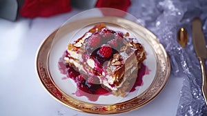 Raspberry & Cream Dessert photo