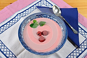 Raspberry cream soup