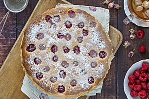 Raspberry frangipane tart