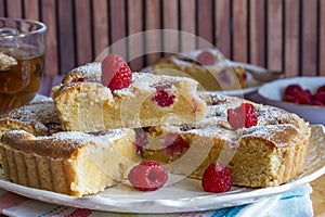 Raspberry frangipane tart