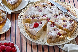 Raspberry frangipane tart