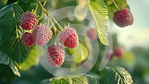 raspberry fruit plant tree background