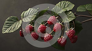 raspberry fruit plant tree background