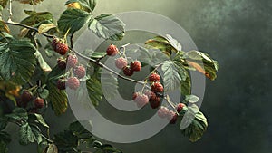 raspberry fruit plant tree background