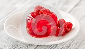 Raspberry gelatin dessert