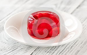 Raspberry gelatin dessert