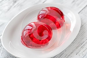 Raspberry gelatin dessert