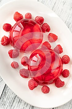 Raspberry gelatin dessert