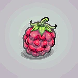 Raspberry. Raspberry hand-drawn comic illustration. Vector doodle style cartoon illustration